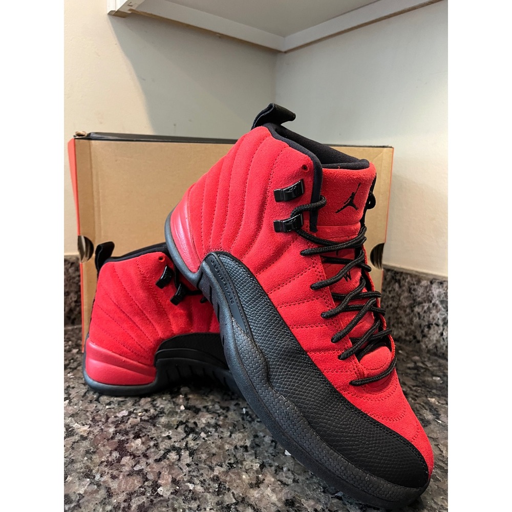 Jordan 12 Retro Reverse Flu Game Varsity Red Black Mens Size 9 CT8013-602 - Picture 6 of 10